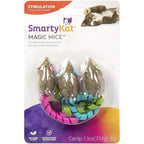 SmartyKat Magic Mice front view showing compressed catnip body and ribbon tail