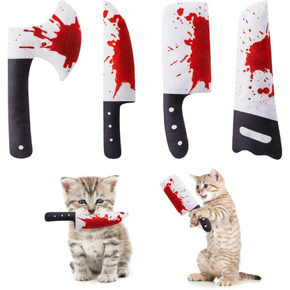 Potaroma 4-piece horror knife cat toy set front view