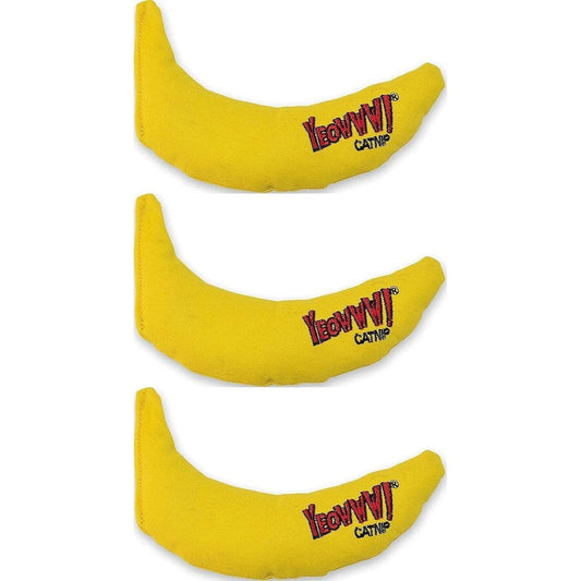 Yeowww DuckyWorld organic catnip yellow banana cat toy front view