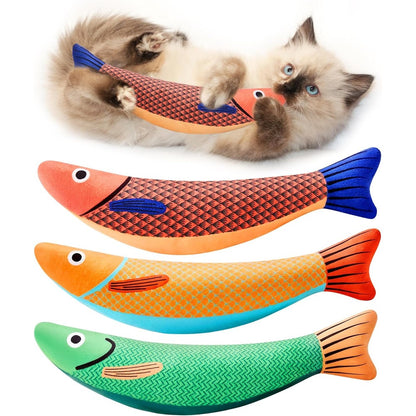 Potaroma 3 pack Saury fish cat toys front view