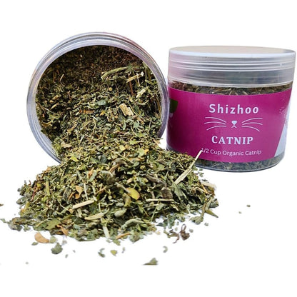 Shizhoo 100% Natural Catnip For Cats And Kittens Premium Organic Blend For Play And Training One Half Cup