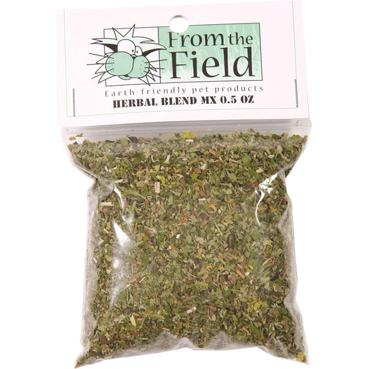 From The Field Herbal Blend MX Catnip And Valerian Root All Natural Organic Cat Attractant For Indoor Cats Zero Point Five Ounce Bag