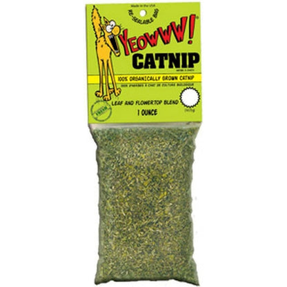 YEOWWW! Organic Catnip Leaf And Flower Top Blend For Cats And Kittens Pack Of Three One Ounce Resealable Bags
