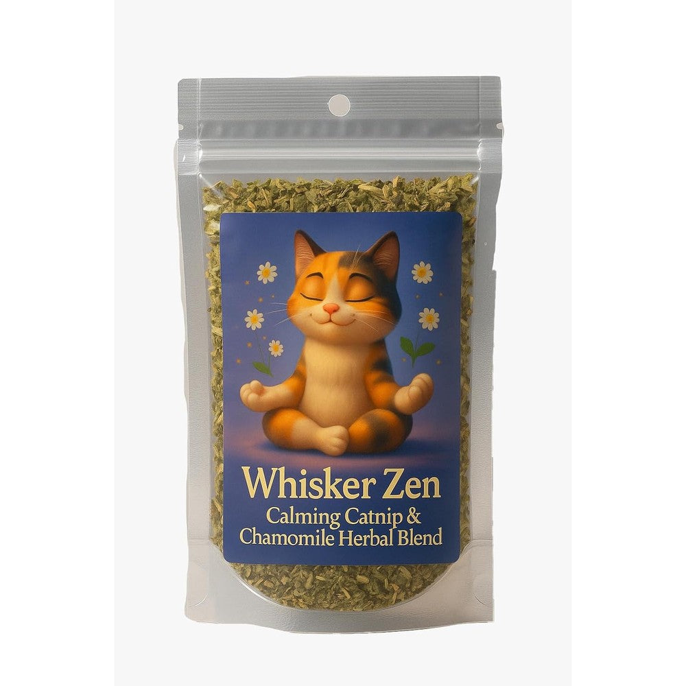 DesertUSA Whisker Zen Natural Catnip and Chamomile Blend for Cats Calming Herbal Mix Premium Stress Relief Formula 4 Ounce Bag