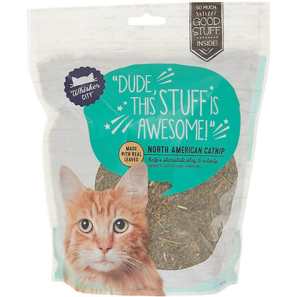 Whisker City Natural North American Catnip Premium Real Leaves Play And Activity Stimulator For Grown Cats Four Ounce Bag
