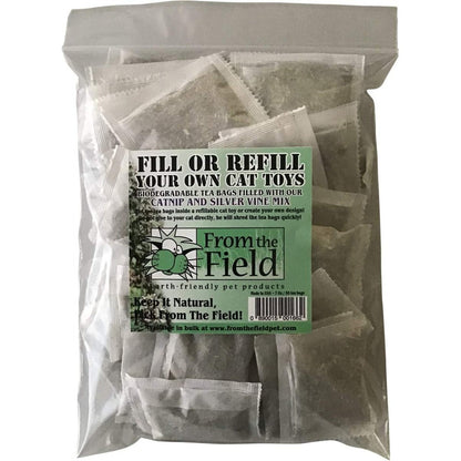From The Field Catnip Tea Bags Ultimate Blend Of Catnip And Silver Vine Biodegradable Mess Free Refill Packs For Cat Toys 20 Count