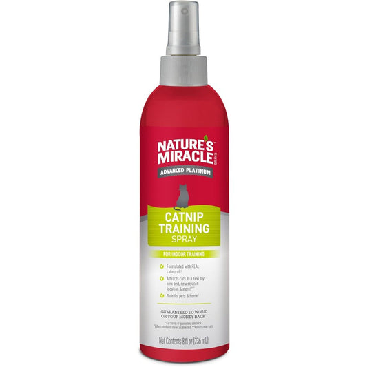 Nature's Miracle Advanced Platinum Catnip Training Spray With Real Plant Based Catnip Oil For Indoor Cat Behavioral Training 100 Percent Mess Free ...