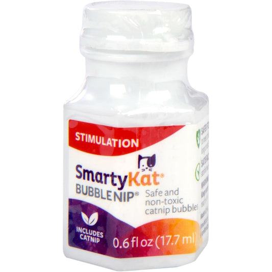 SmartyKat Bubble Nip Catnip Bubbles For Cats And Kittens Safe Non Toxic Formula Trial Size 0.6 Fluid Ounce