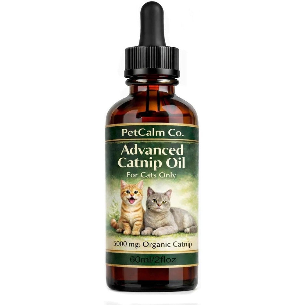 SMILEFITPRO PetCalm Co. Advanced Catnip Oil Daily Wellness Liquid Supplement For Feline Relaxation Stress Relief And Immune Support Sixty Millilite...