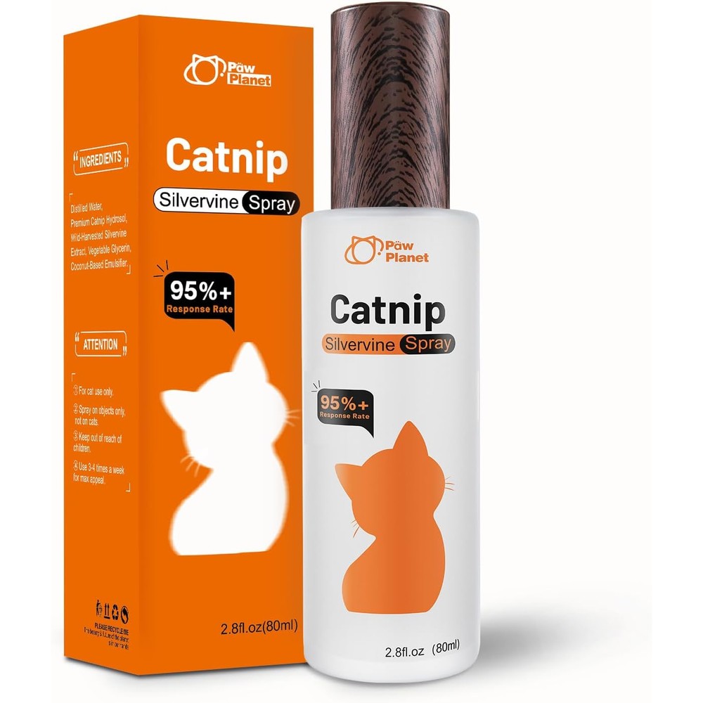 Paw Planet Advanced Catnip Spray With Silvervine For Indoor Cats And Kittens High Potency Natural Play Mist Two Point Eight Fluid Ounces