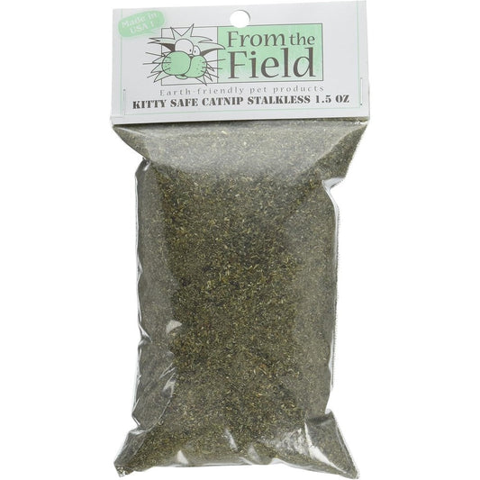 From The Field Fine Ground Stalkless Catnip Premium Grown Herb For Cat Toys And Playtime Fresh Potent Safe For Kittens And Cats 1.5 Ounce Bag