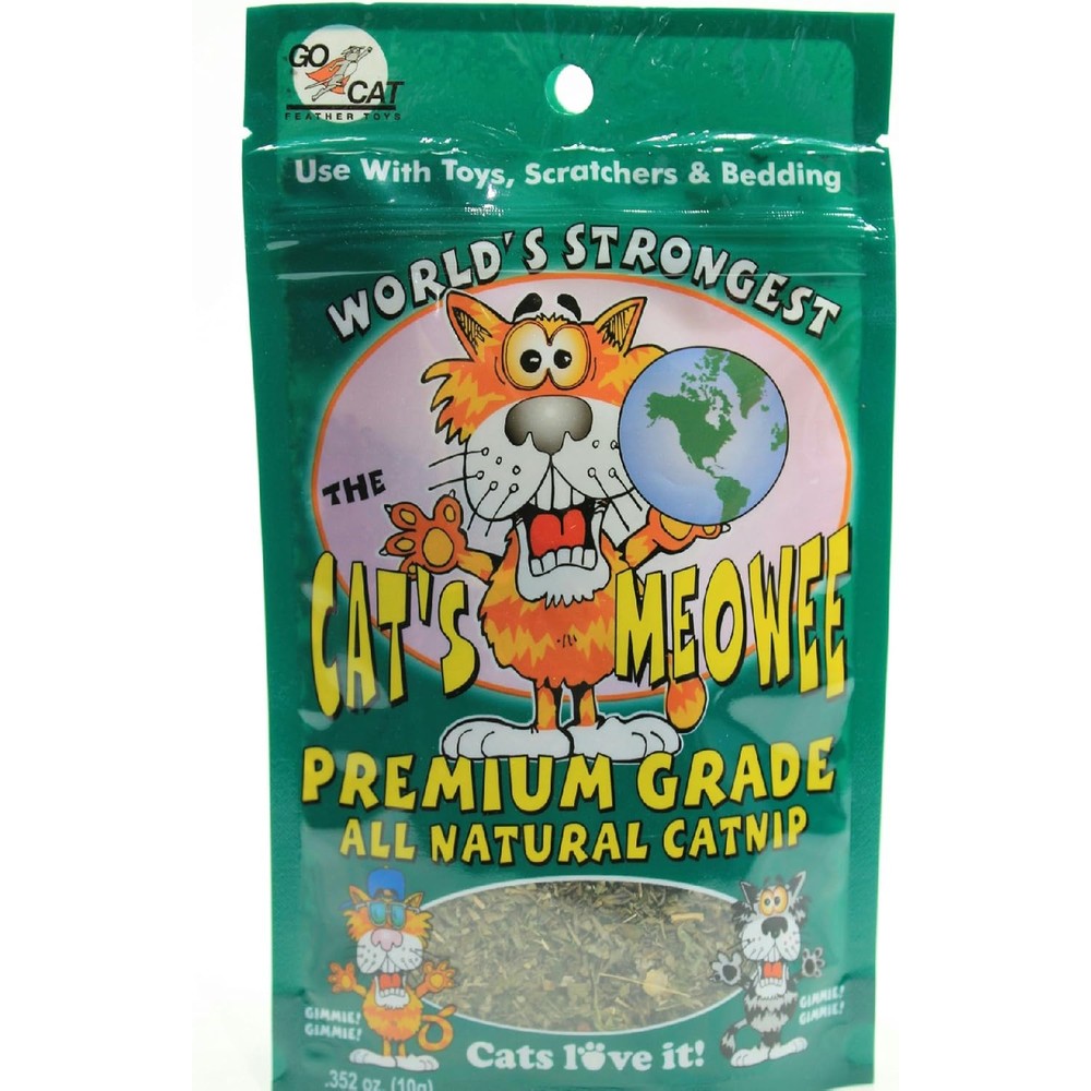 The Cat's Meowee Premium Grade All Natural Organic Catnip For Feline Toys And Playtime 0.352 Ounce Bag