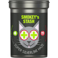 Smokey's Stash Silvervine Haze front view container showing cat graphic