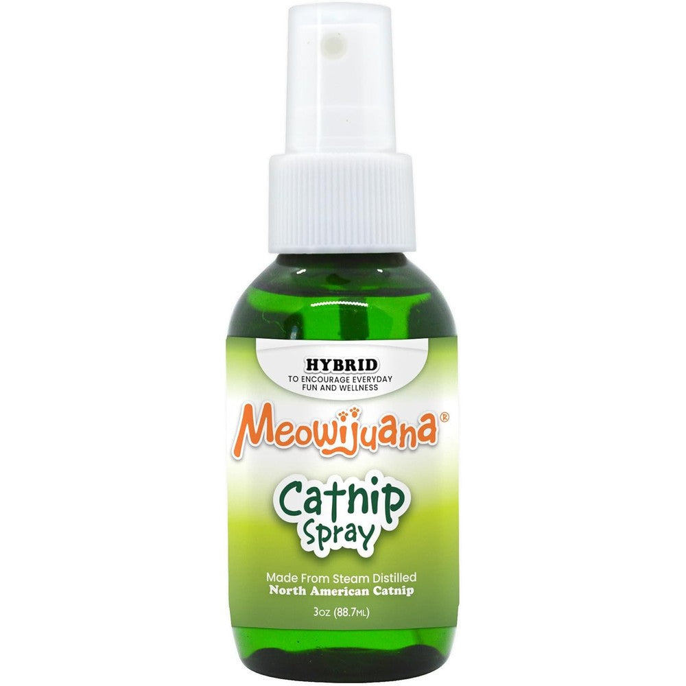Meowijuana Premium Catnip Spray High Potency Organic Formula For Cat Toys And Scratchers Natural Fine Mist For Multi Cat Households Three Ounce
