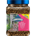 Blue Buffalo Wilderness crunchy salmon cat treats front view tub