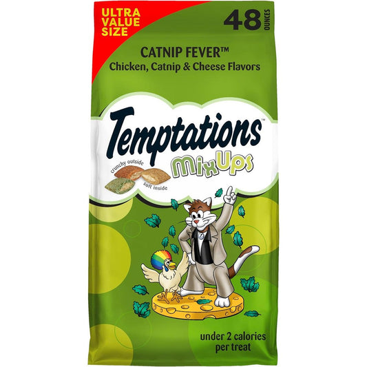 Temptations MixUps Catnip Fever Flavor Classic Crunchy And Soft Cat Treats Forty Eight Ounce Bag