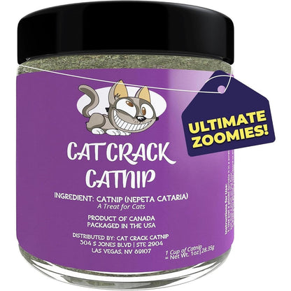 Cat Crack Catnip Zoomie Inducing North American Grown Premium Cat Nip Flakes 100 Percent Natural Safe And Non Addictive Treats 1 Cup