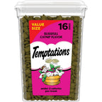 Temptations cat treats front view of 16 ounce tub