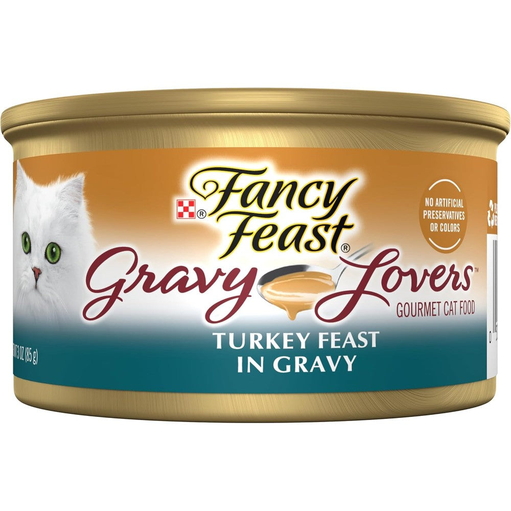 Purina Fancy Feast Gravy Lovers Turkey Feast Grilled Gourmet Wet Cat Food 3 Ounce Cans Pack Of 24