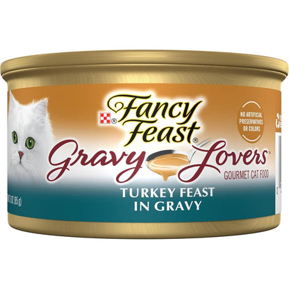 Purina Fancy Feast Gravy Lovers Turkey Feast Grilled Gourmet Wet Cat Food 3 Ounce Cans Pack Of 24