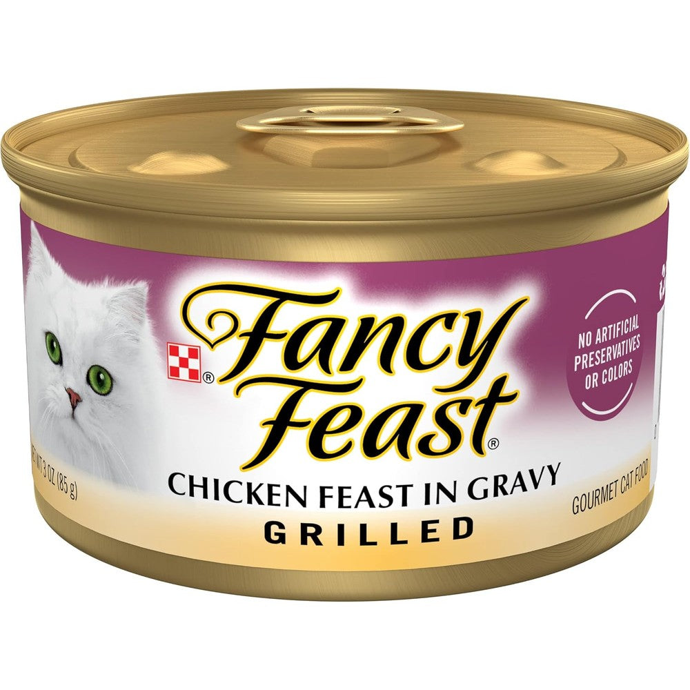 Purina Fancy Feast Grilled Chicken Feast In Gravy Wet Cat Food 3 Ounce 24 Cans