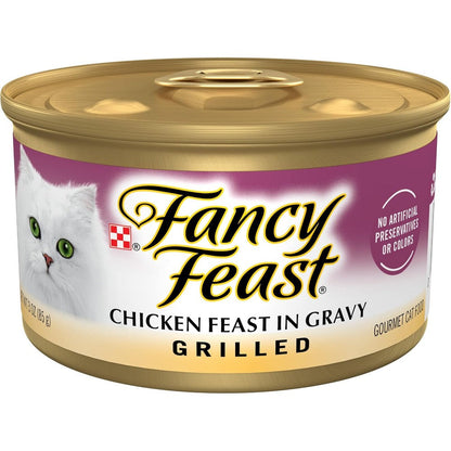 Purina Fancy Feast Grilled Chicken Feast In Gravy Wet Cat Food 3 Ounce 24 Cans