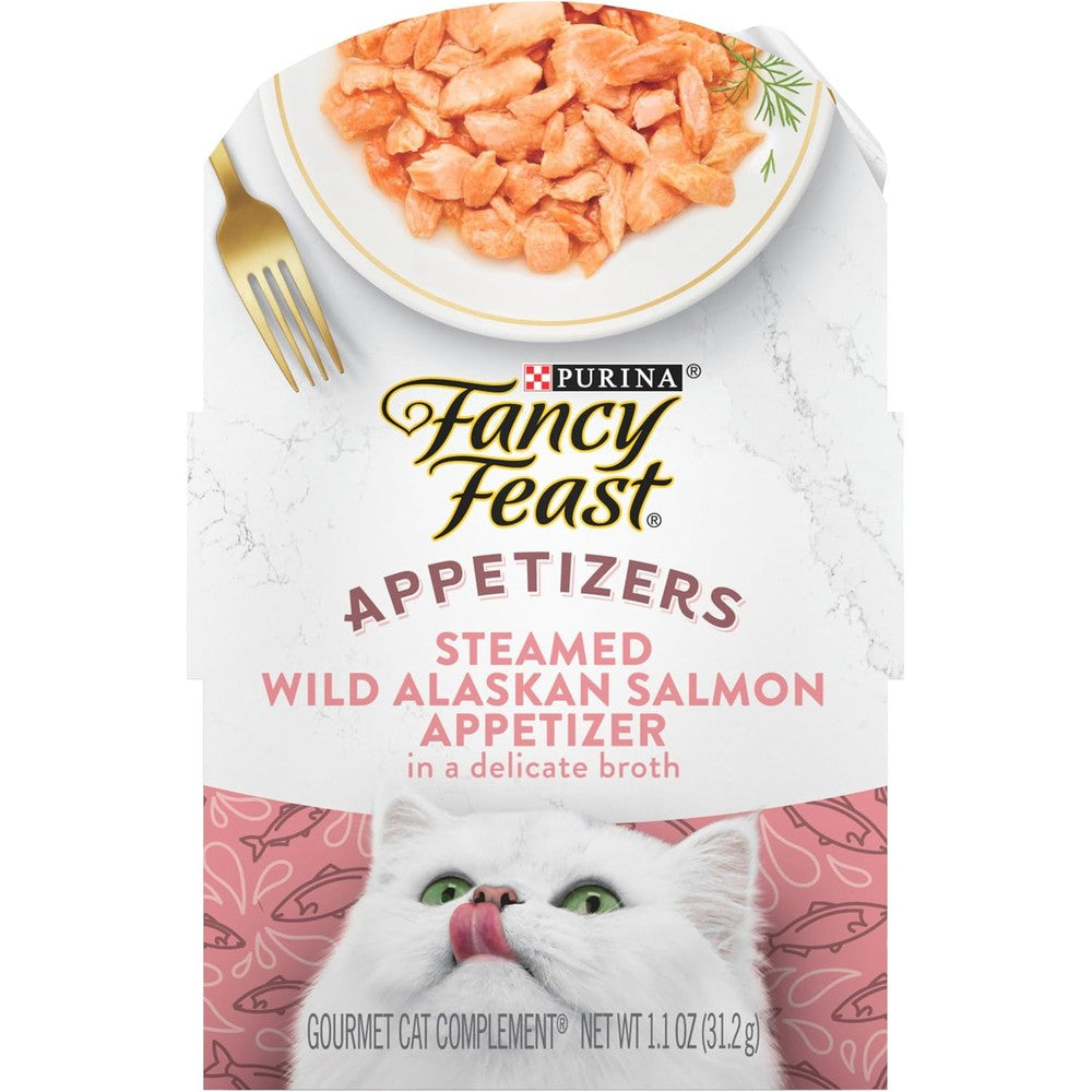 Fancy Feast wild alaskan salmon cat food topper front view