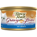 Purina Fancy Feast ocean whitefish and tuna wet cat food front view