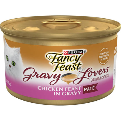 Purina Fancy Feast Gravy Lovers Chicken Feast Pate In Wet Cat Food Gravy - Pack Of 24 Three Ounce Cans
