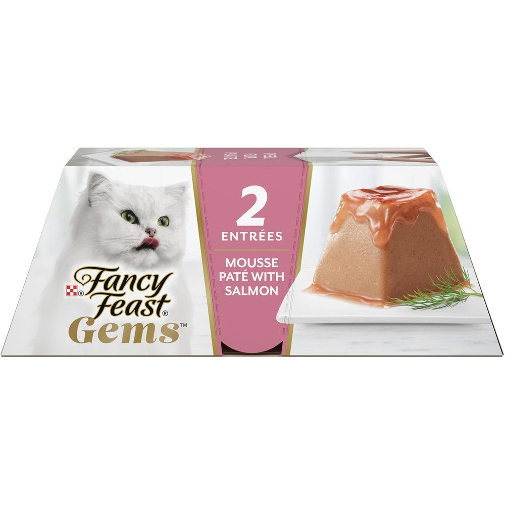 Fancy Feast Gems Pate Cat Food Mousse With Salmon And A Halo Of Savory Gravy 4 Ounce Boxes Pack Of 8