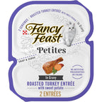 Purina Fancy Feast Petites Roasted Turkey Entree With Sweet Potato In Gravy Gourmet Wet Cat Food 2.8 Ounce Tubs Pack Of 12