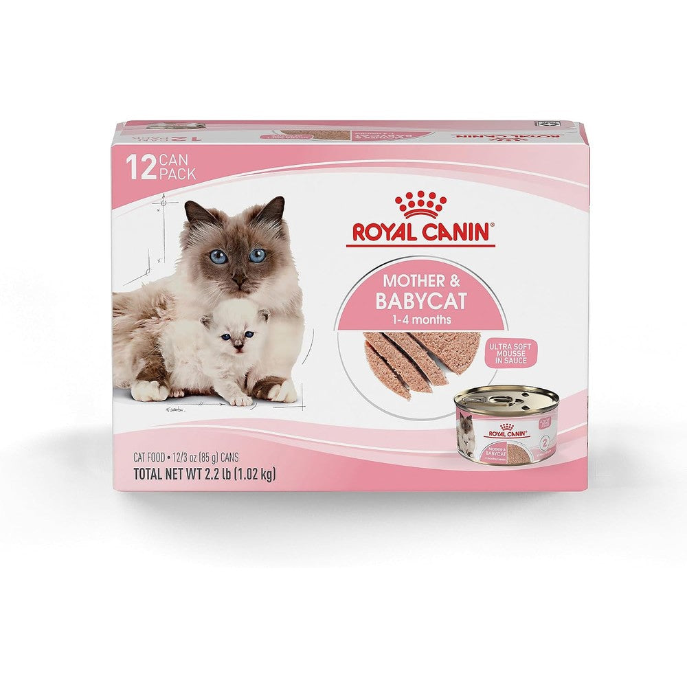 Royal Canin Mother and Babycat ultra soft mousse cat food front view