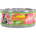 Purina Friskies wet cat food salmon dinner can front view with seafood graphics