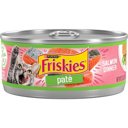 Purina Friskies Wet Cat Food Pate Salmon Dinner 5.5 Ounce 24 Cans