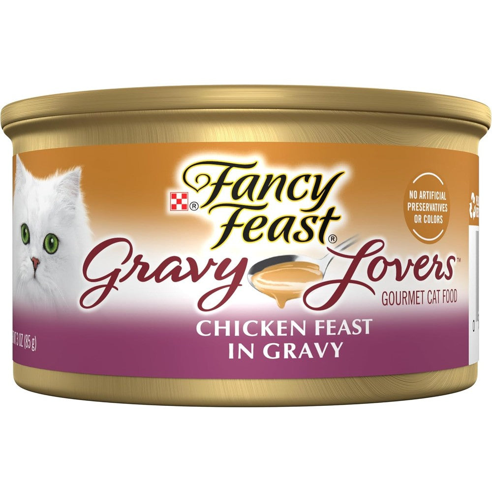 Purina Fancy Feast Gravy Lovers Chicken Feast Grilled Gourmet Wet Cat Food 3 Ounce Cans Pack Of 24
