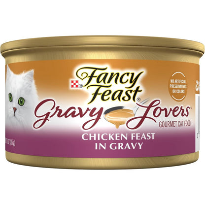 Purina Fancy Feast Gravy Lovers Chicken Feast Grilled Gourmet Wet Cat Food 3 Ounce Cans Pack Of 24