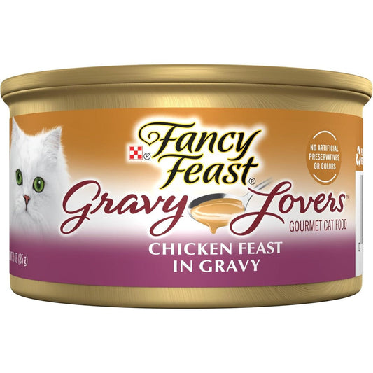 Purina Fancy Feast Gravy Lovers Chicken Feast Grilled Gourmet Wet Cat Food 3 Ounce Cans Pack Of 24