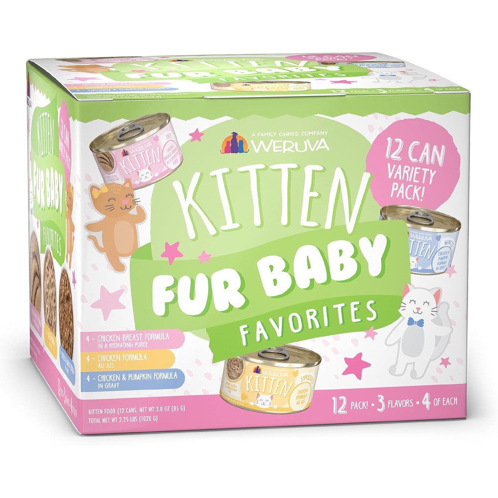Weruva Kitten Fur Baby Favorites Variety Pack 3 Ounce Can Pack Of 12