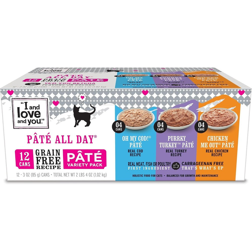 I And Love And You Canned Variety Cat Food Smooth Pate Real Poultry And Fish Grain Free 3 Ounce 12 Pack