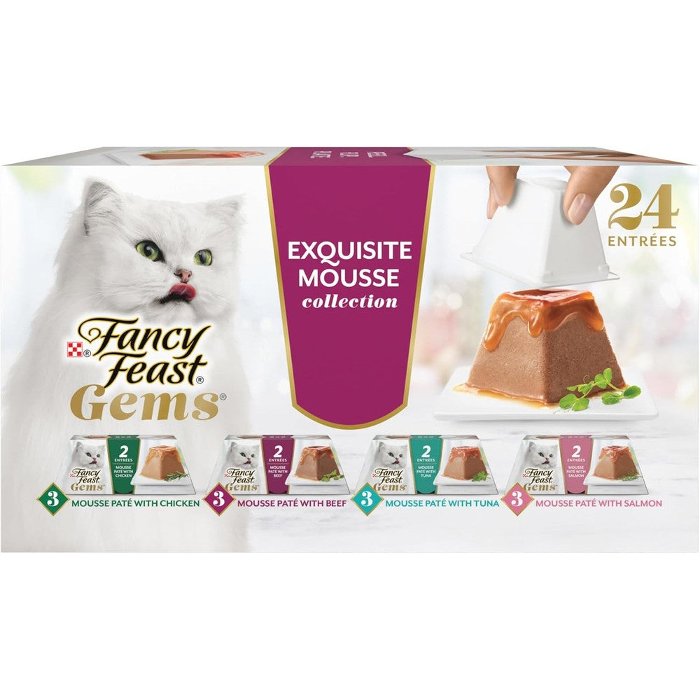 Fancy Feast Gems Pate Cat Food Mousse And A Halo Of Savory Gravy Wet Cat Food Variety Pack - Pack Of 12, 4 Ounce Boxes
