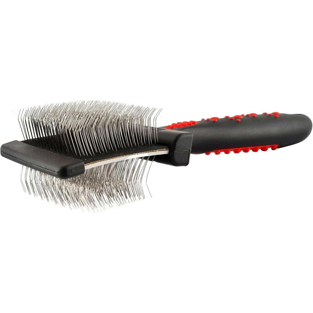 Jeffers double sided flex slicker brush small front view professional pet grooming tool