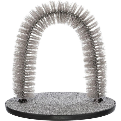 Trixie Cat Massager and Self Grooming Arch front view on floor
