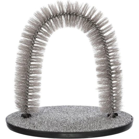 Trixie Cat Massager and Self Grooming Arch front view on floor
