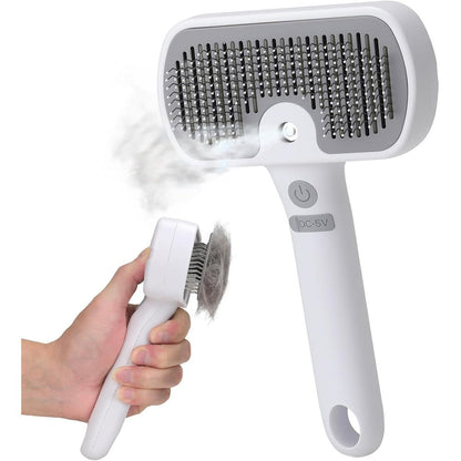 Kinttawam pet steam brush white front view grooming tool