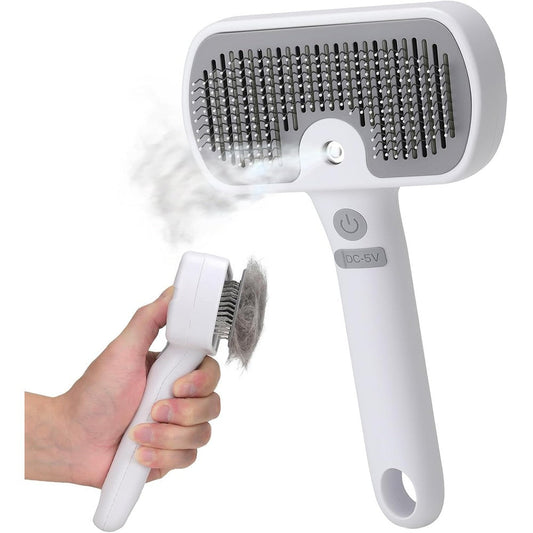 Kinttawam pet steam brush white front view grooming tool