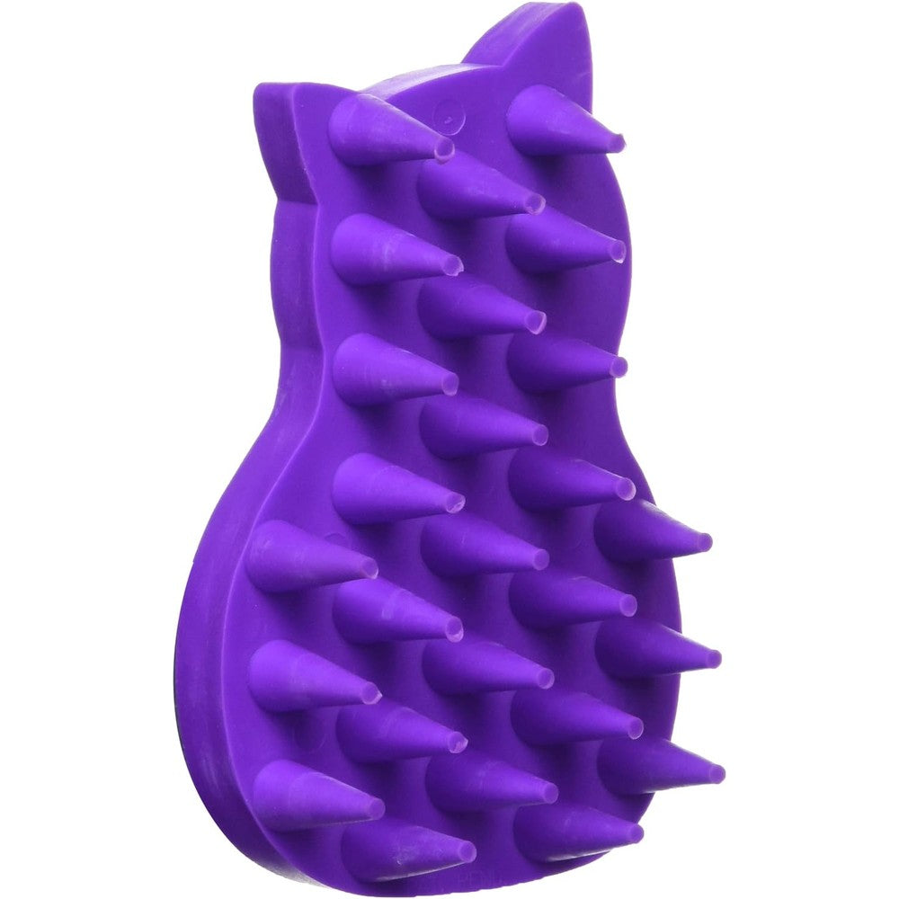 Kong ZoomGroom cat grooming brush front view in violet