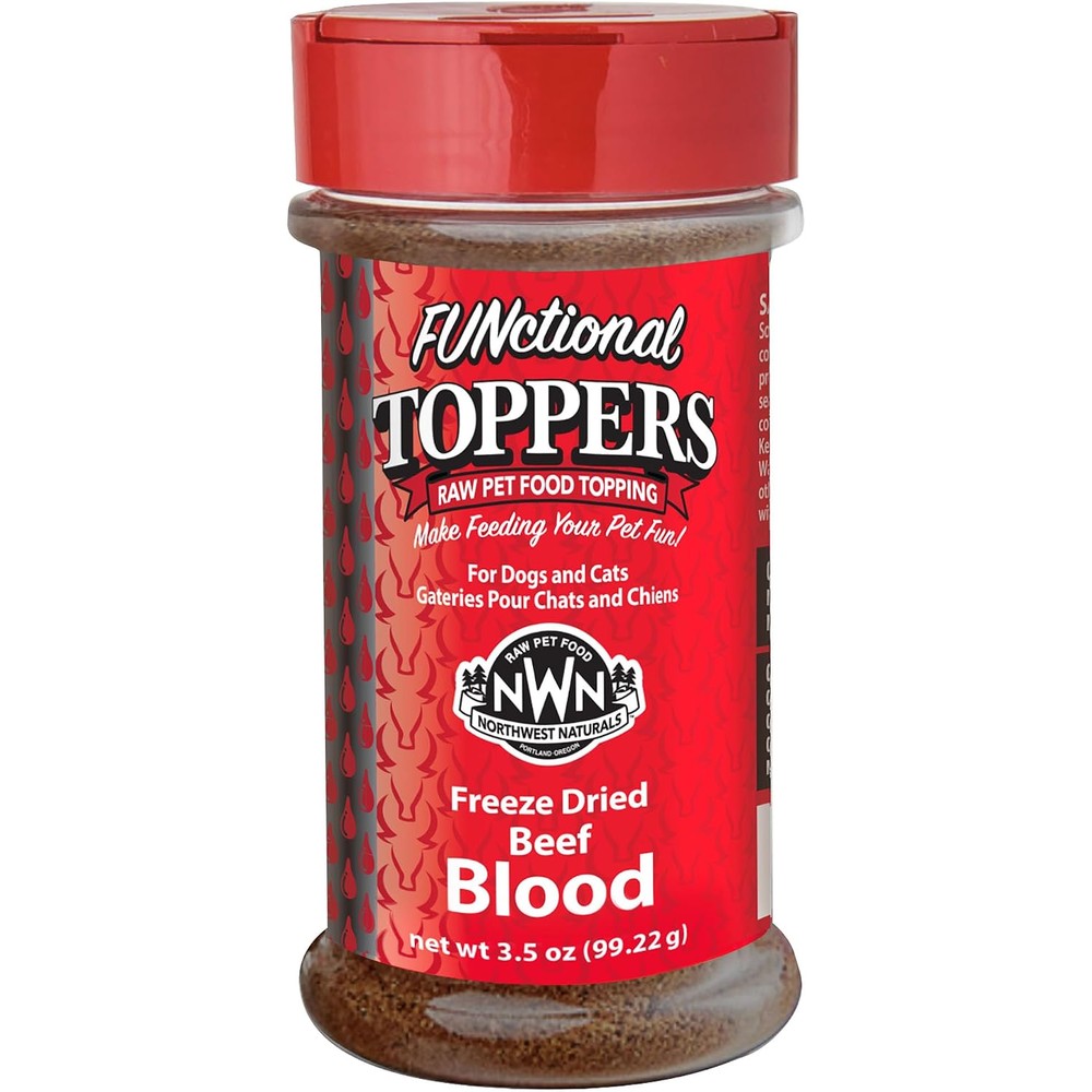 Northwest Naturals Freeze Dried Beef Blood Functional Topper For Dogs And Cats Single Ingredient Human Grade Pet Food Enhancer 3.5 Ounce