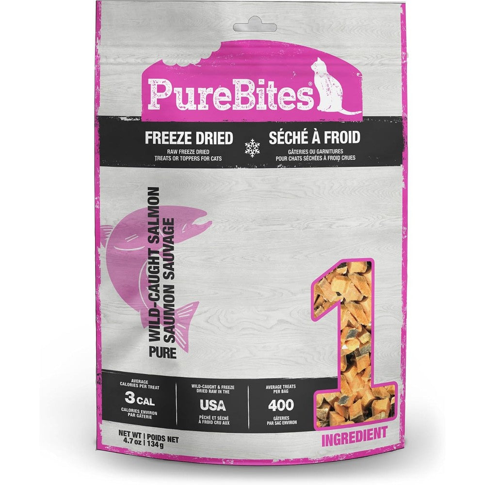 PureBites Freeze Dried Salmon Cat Treats 100 Percent Pure Wild Caught Sockeye Salmon Jumbo Size 4.7 Ounce 134 Grams