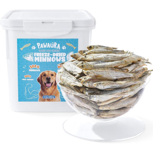 Pawaura Freeze Dried Minnows Raw Dog And Cat Treats Single Ingredient High Protein Wild Caught Fish Snack 7 Ounce