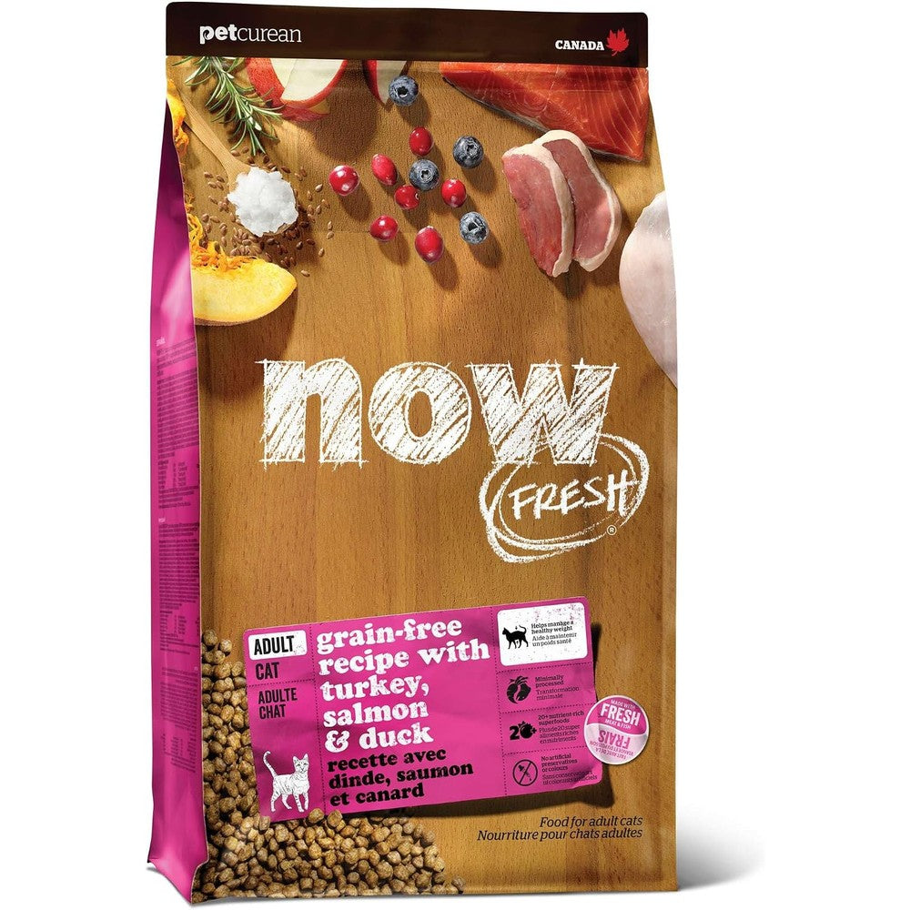 Now Fresh Grain Free Adult Dry Cat Food Turkey Salmon And Duck Recipe Chicken Free Weight Maintenance Premium Kibble 8 Pounds